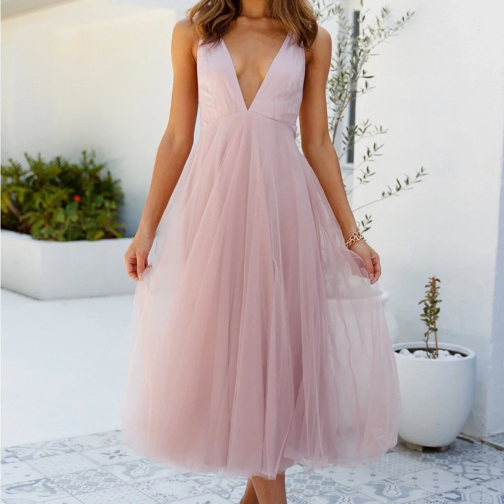 Hello Molly “Kiss the Girl” blush tulle midi - Picture 5 of 12